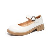 Mary Jane Shoes Spring Vintage Leather Shoes
