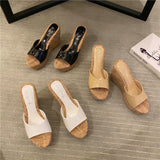 Platform Heels for Women Peep Toe Slippers