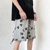 Men White Shorts Summer Shorts Men's Casual Loose Printed