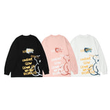 Crew Neck Sweatshirts for Men Men's Autumn Cartoon Bear Printed Sweater for Men