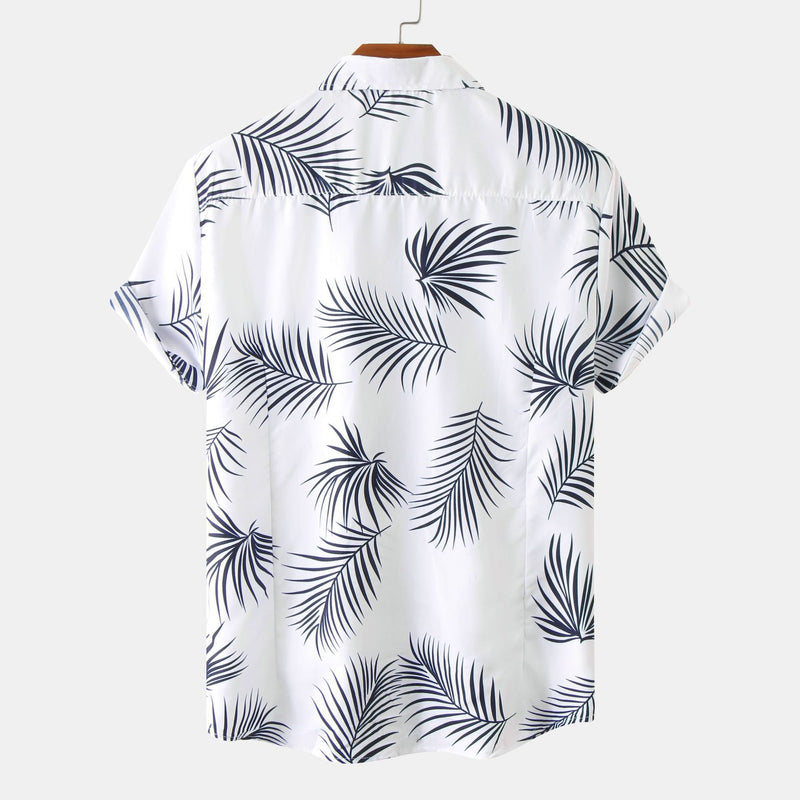 Camp Collar Shirt Printed Short Sleeve Printing Lapel Shirt