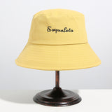 Women Bucket Hat Embroidered Single-Sided Bucket Hat Letters