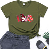 Valentine's Day T Shirt Short-Sleeved T-shirt Men's and Women's Love Printed round Neck Spring and Summer
