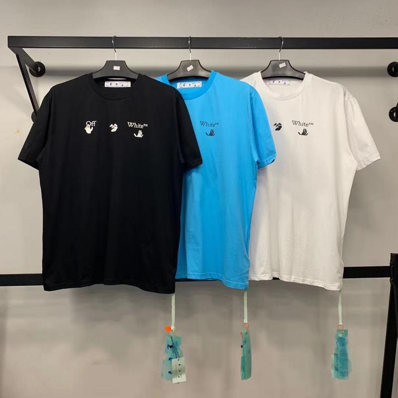 Off White T Shirt Men'S Tshirt Cotton Casual Arrow Flower Print Owt