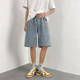 Men Denim Shorts Baggy Denim Shorts Men's Summer