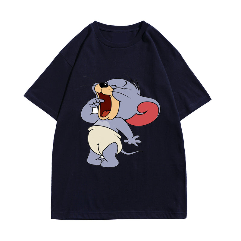 Tom And Jerry T Shirt Loose Half Sleeve Print