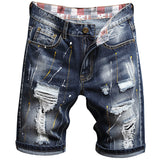 Men Jorts Hong Kong Style Summer Denim Shorts Men's Loose