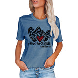 Valentine's Day T Shirts Couples Summer Women's round Neck Short Sleeve T-shirt Women's Printed Top