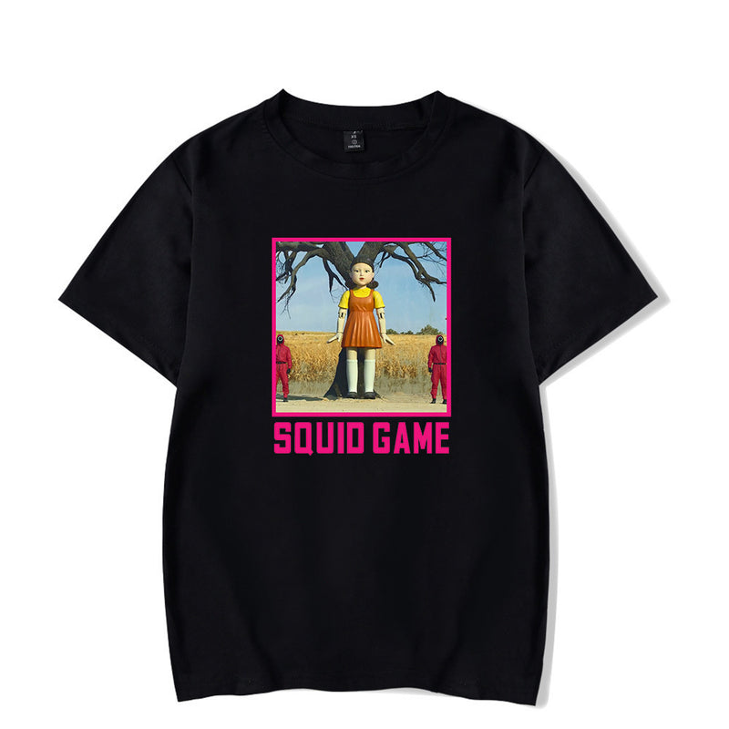 Squid Game Costume Printed Top Short Sleeve round Neck T-shirt