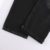 Julia Fox Low Rise Jeans Wings Printing Straight Jeans Hot Girl Low Waist All-Match Slimming Casual Pants