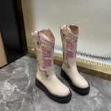 Beth Dutton Shoes Fall/Winter Cowboy Boot Mid-Calf Platform Martin Boots Knight Boots