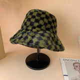 Vintage Check Bucket Hat Chessboard Plaid Black Plaid