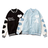 Valentine's Day Jacket Love Casual Jacket Coat Couple Wear Spring Wear Street Cute Style Baseball Uniform