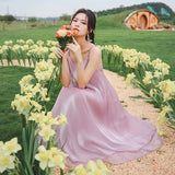 Coachella Music Festival Outfits Summer Purple Fairy Dress Gentle Dress Seaside Vacation