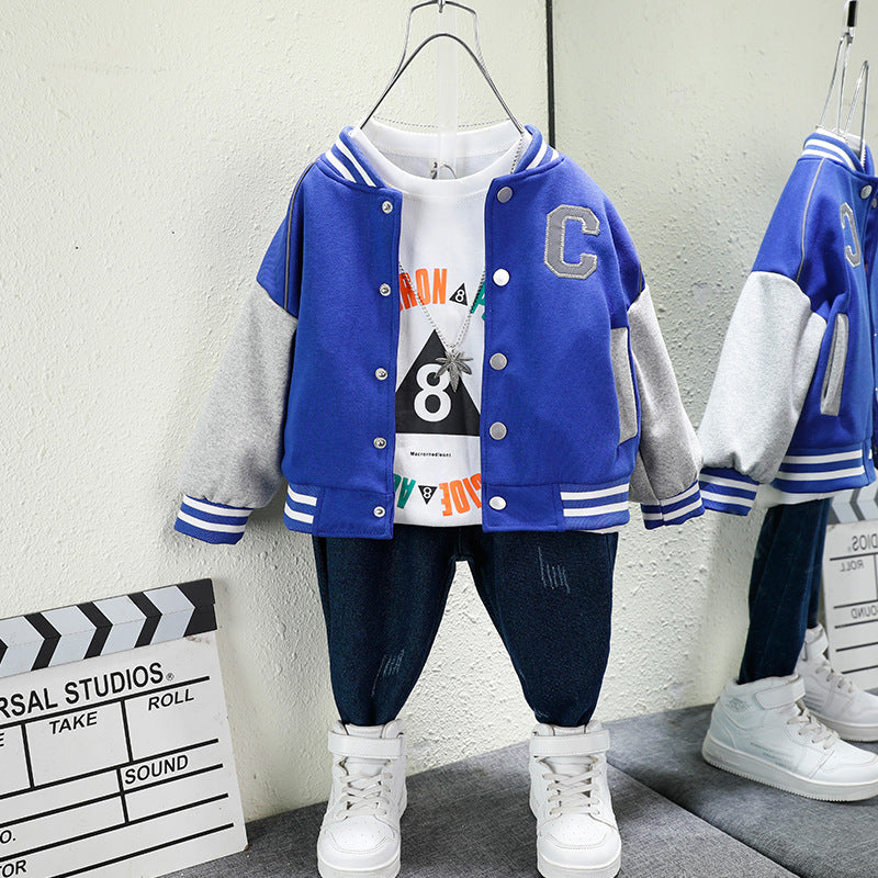 Toddler Boys Jackets Children's Baseball Uniform Coat Spring and Autumn