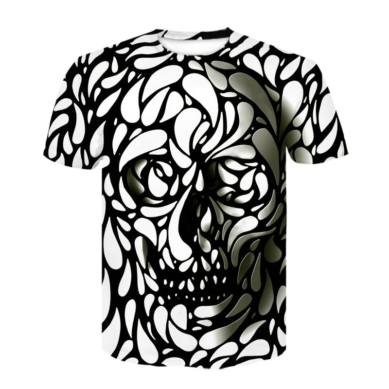 Skull T Shirt Digital Printing Leisure