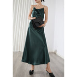 Kendall Jenner Wedding Guest Dress Slim Fit Waist A- line Skirt Swing Collar Oblique Cut Women's Holiday