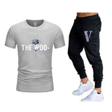 Vlone T Shirts & Pants 2 Piece Set Summer Men'S Short Sleeve T-Shirt Loose Leisure Sports
