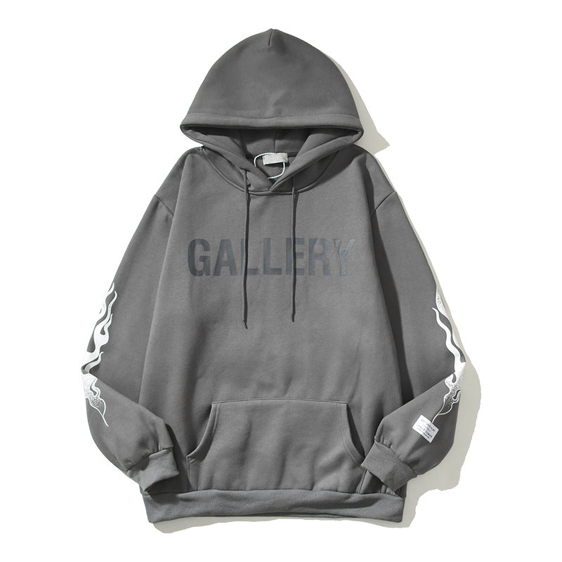 Kanye West Sunday Service Hoodie Flame Printed Hoodie Loose Casual Fleece