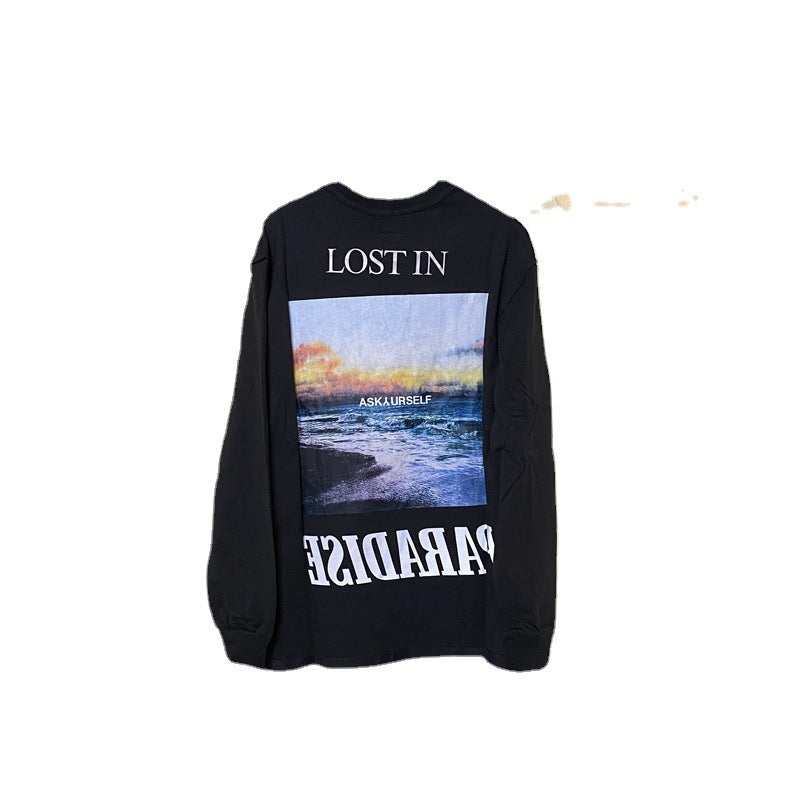 Askyurself T Shirt Casual Loose Long Sleeve T-shirt for Men