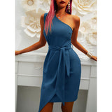 MIDI Mauve Cocktail Dress Solid Color Party Dress Dress