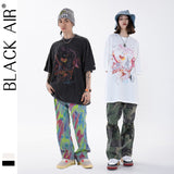 Y2g Shirts for Boys Spring/Summer Washed and Worn Printed Short Sleeve Retro T-shirt for Men