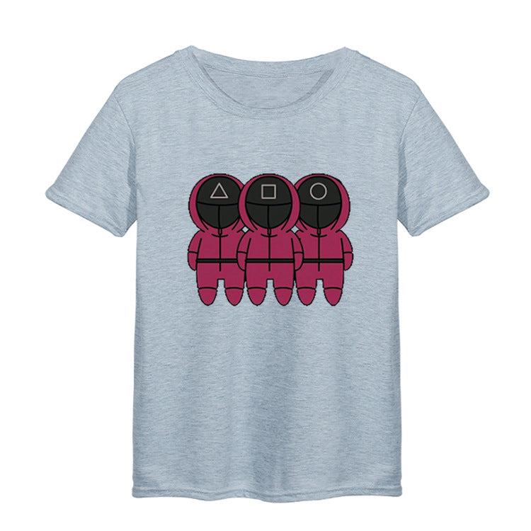Squid Game Costume Pattern Printed Top Short Sleeve T-shirt
