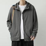 Men Hoodie Solid Color Cardigan Hoodie Spring and Autumn Heavy Japanese Style
