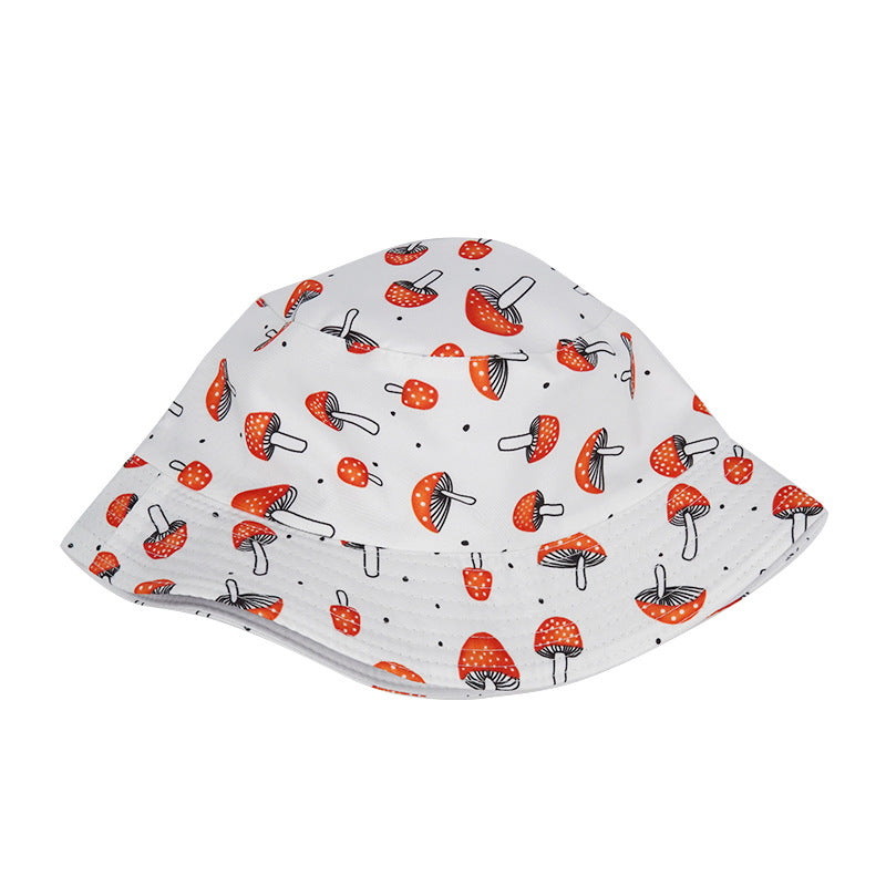 Mushroom Hat Spring and Summer Hat Female Cute Mushroom Pattern Hat Sun-Proof Basin Hat Outdoor Leisure