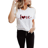 Valentine's Day T Shirts Couples Summer Women's round Neck Short Sleeve T-shirt Printed Top