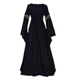 Betty Draper Valentine's Day Dress Long Sleeve Flared Sleeves Lace-up Long Dress