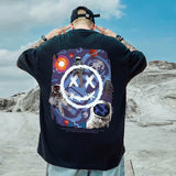 Men T-Shirts Oversize Loose Half Sleeve