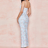 Coachella Music Festival Outfits Spring and Summer Sexy Spaghetti Straps Chest Wrap Sleeveless Beach Long Dress