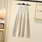 MIDI Mauve Skirt Thickened Knitting Women's Autumn and Winter Skirt