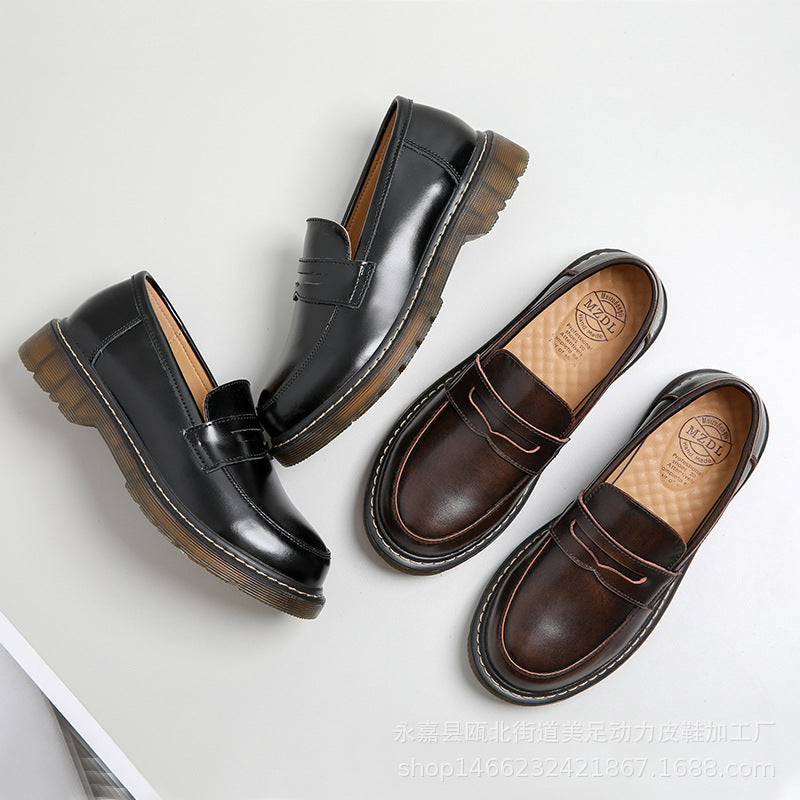 Mary Jane Shoes Retro Flat Bottom Small Leather Shoes For Women