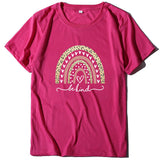 Valentine's Day T Shirt Women's Short-Sleeved T-shirt Heart Leopard Print Cotton