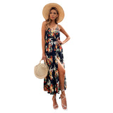 Kendall Jenner Wedding Guest Dress Vacation Style Sexy Backless Lace Stitching Printing Comfortable