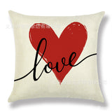 Valentine's Day Pillow Covers 4 Piece Random Styles Together, Home Decoration Red Letter Office Waist Cushion Cover