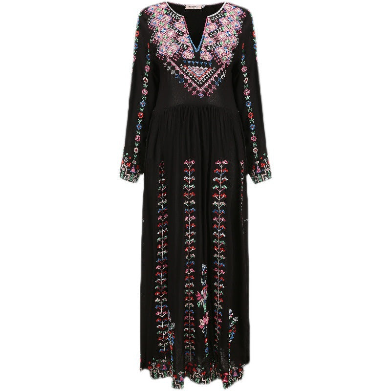 Beth Dutton Bohemian Dress Winter Autumn Midi Dresses Embroidered Dress Maxi Dress