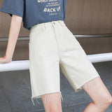 High Waisted Shorts Denim Women's Summer Spring High Waist Shorts Loose Straight Short Pants