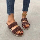 Women Open Toe Sandals Flats Plus Size Women's Sandals Toe Covering Flat
