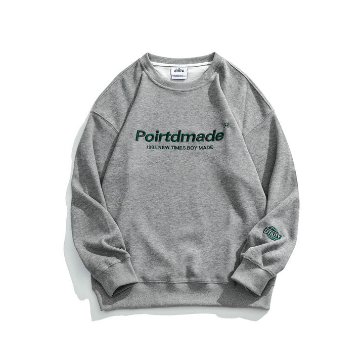 Crew Neck Sweatshirts for Men Men's Clothing Retro Alphabet Printed Crew Neck Sweatshirt