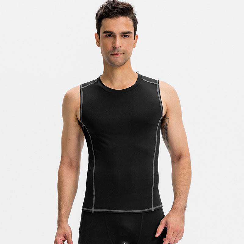 Moisture Wicking Tank Top Sports Vest round Neck Tight
