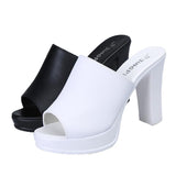 Platform Heels for Women Summer Chunky Heel Non-Slip Peep Toe Shoes