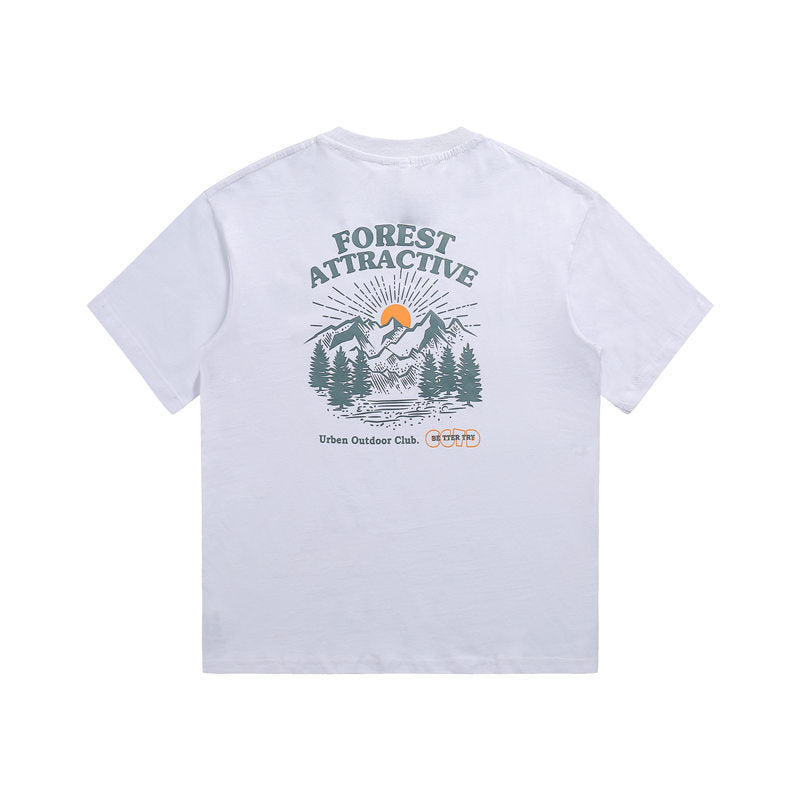 Men T Shitrs Pattern Print Loose