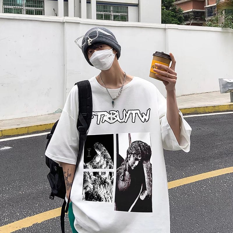 Men T-Shirts Printed Oversize Loose
