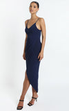 MIDI Mauve Wrap Dress Spring/Summer Solid Color Strap Sleeveless High Waist Pleating Women's Formal Dress