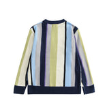 Men Sweater Vertical Striped Sweater Men's round Neck Sweater Trendy Pullover