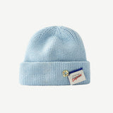 Red Beanie Hat Women's Autumn and Winter Warm Knitted Hat Beanie Hat Sleeve Cap