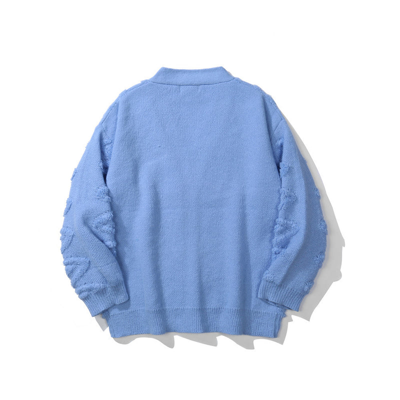 Men Sweater Solid Color Simple Towel Embroidery Knitwear Coat Men's Cardigan Sweater